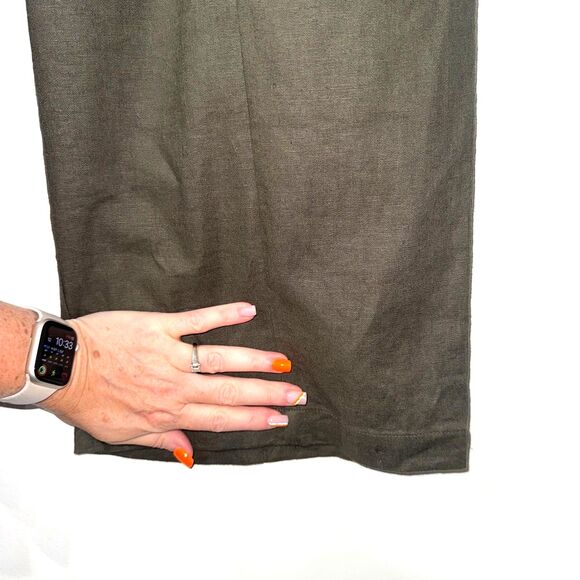 Universal Standard Coastal Linen Wide Leg Pant - Olive S 14/16 - Picture 6 of 10